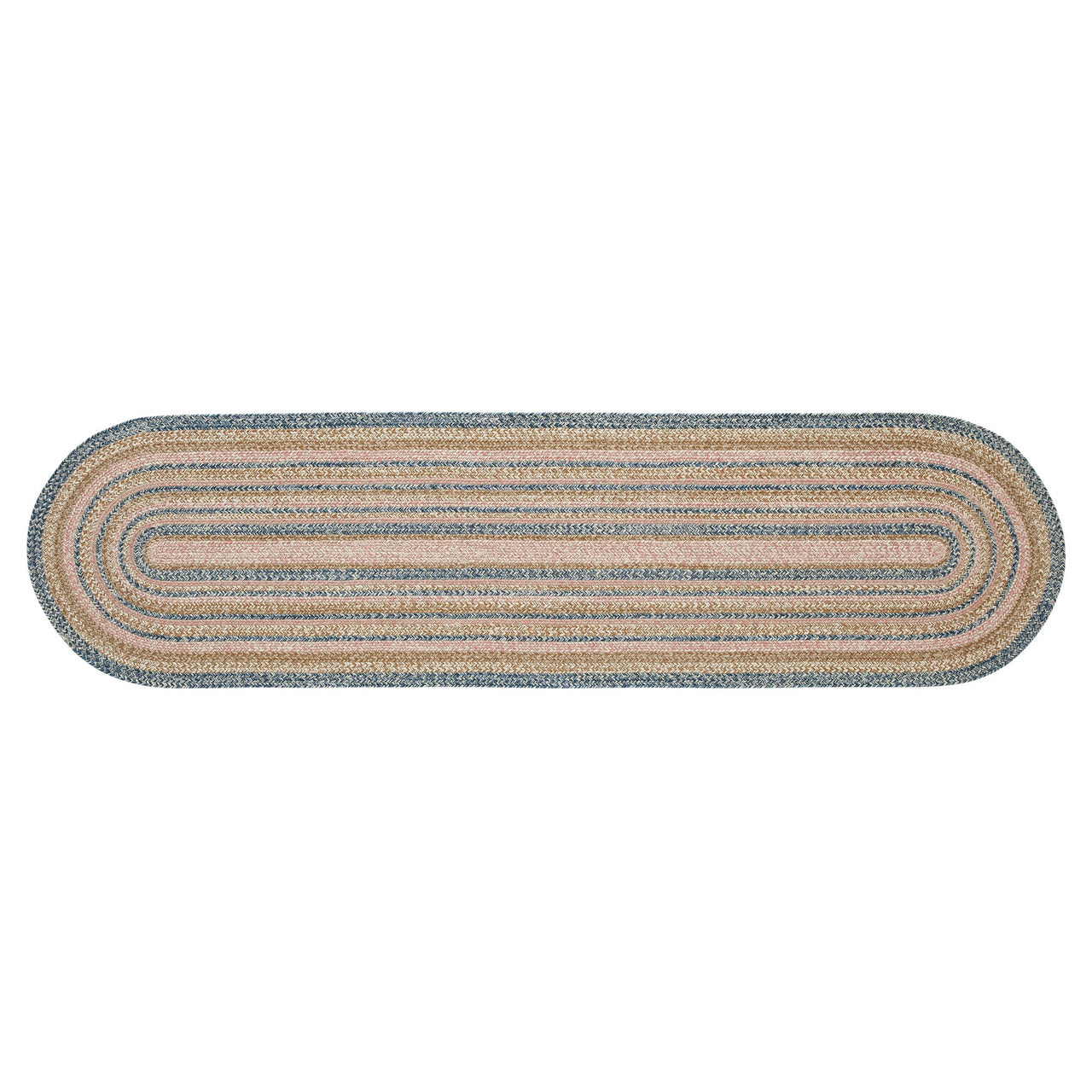 Kaila Jute Braided Runner Rug Oval with Rug Pad 24"x96" (2'x8') VHC Brands
