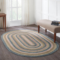 Thumbnail for Kaila Jute Braided Rug Oval with Rug Pad 5'x8' VHC Brands