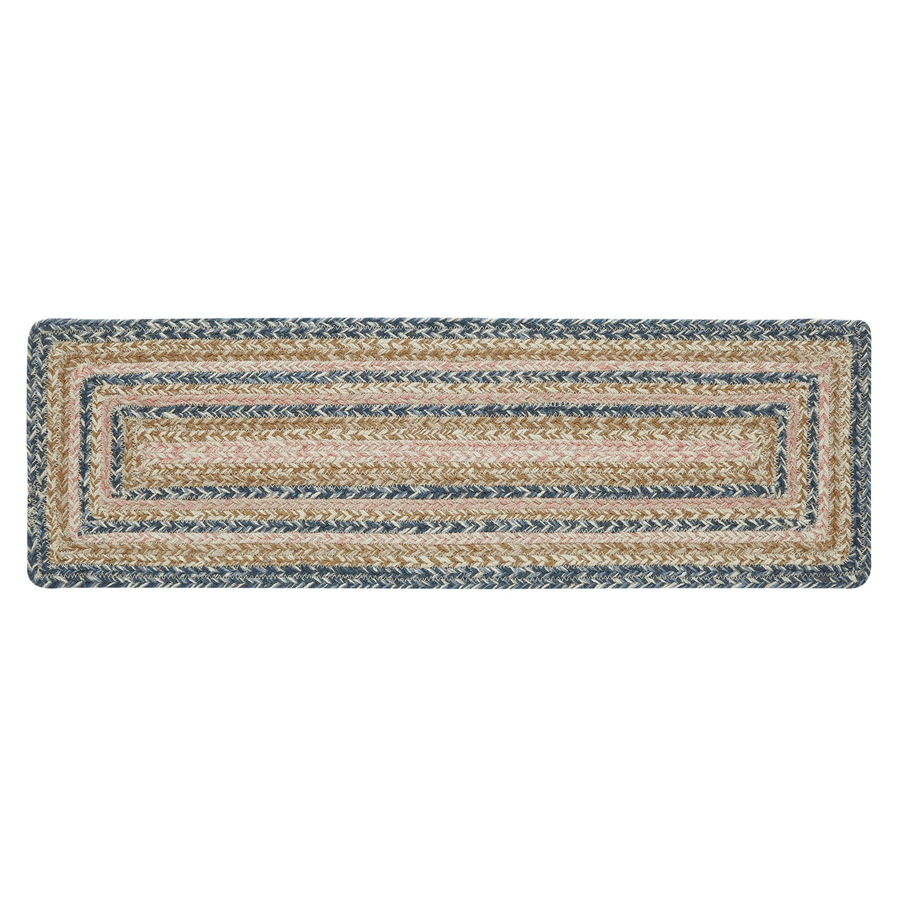 Kaila Jute Braided Stair Tread Rect. Latex 8.5"x27" VHC Brands - The Fox Decor