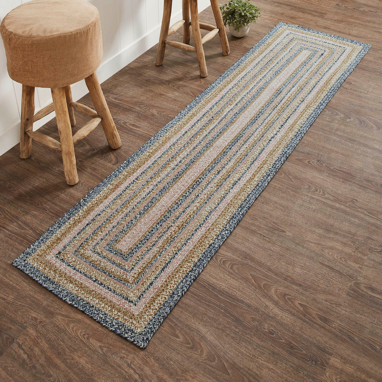 Kaila Jute Braided Runner Rug Rect. with Rug Pad 24"x96" (2'x8') VHC Brands