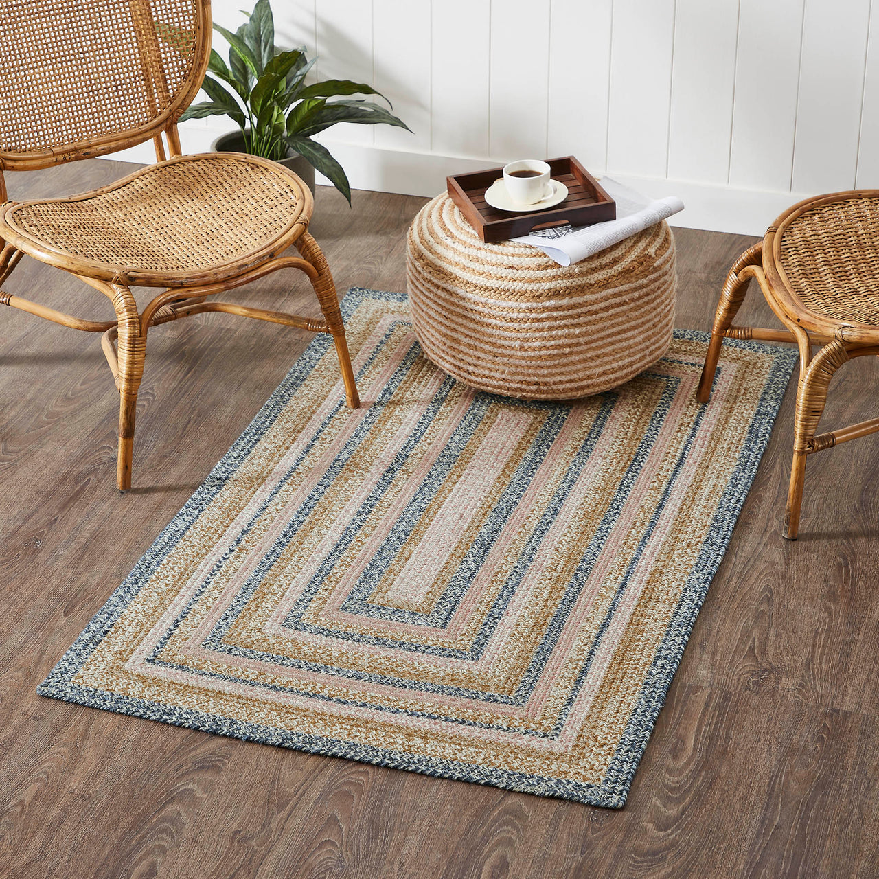 Kaila Jute Braided Rug Rect. with Rug Pad 36"x60" (3'x5') VHC Brands