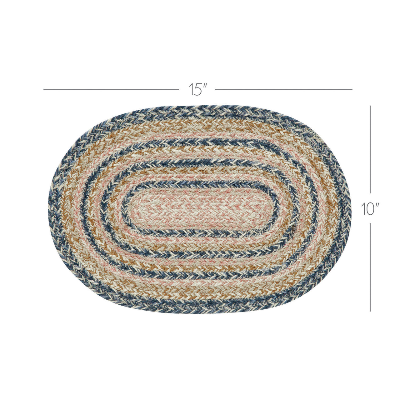 Kaila Jute Braided Oval Placemat 10"x15" VHC Brands - The Fox Decor