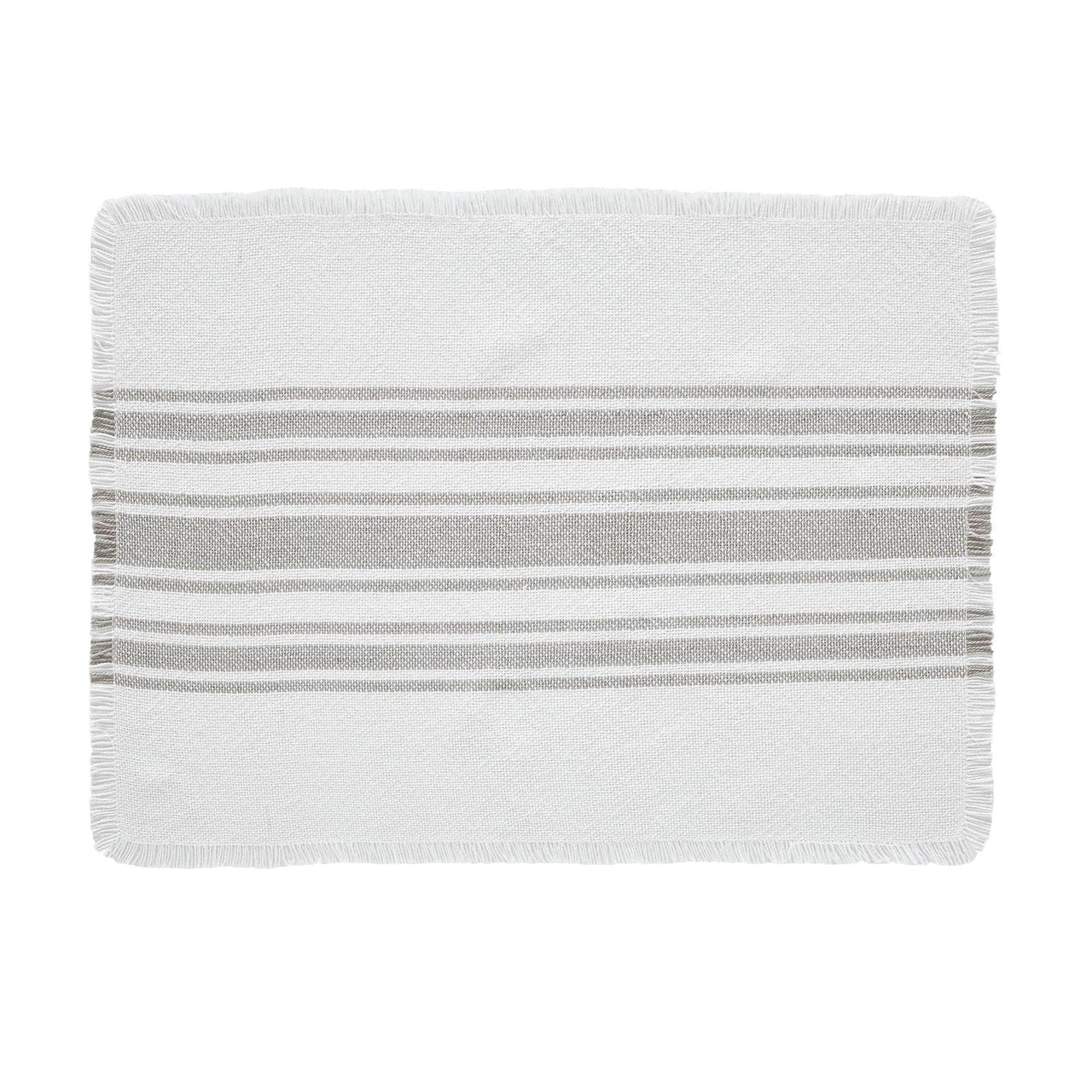 Antique White Stripe Dove Grey Indoor/Outdoor Placemat Set of 6 13x19 VHC Brands - The Fox Decor