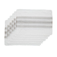 Thumbnail for Antique White Stripe Dove Grey Indoor/Outdoor Placemat Set of 6 13x19 VHC Brands