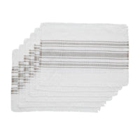 Thumbnail for Antique White Stripe Dove Grey Indoor/Outdoor Placemat Set of 6 13x19 VHC Brands - The Fox Decor