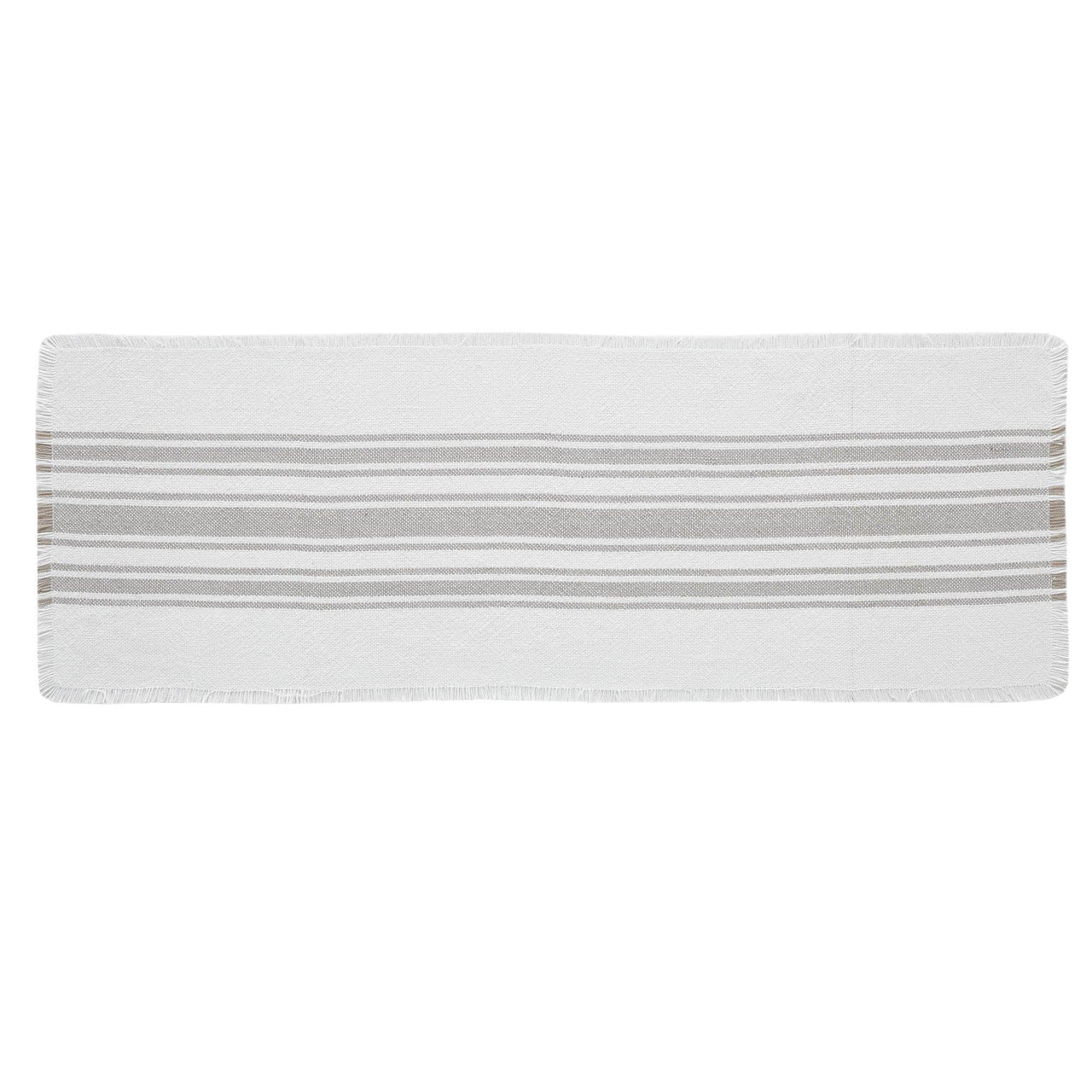 Antique White Stripe Dove Grey Indoor/Outdoor Table Runner 12x36 VHC Brands VHC Brands - The Fox Decor