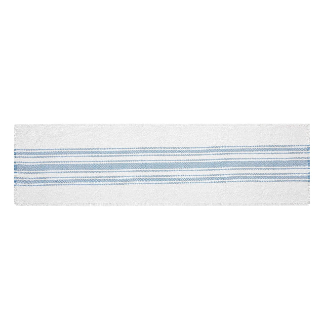 Antique White Stripe Blue Indoor/Outdoor Table Runner 12x48 VHC Brands - The Fox Decor