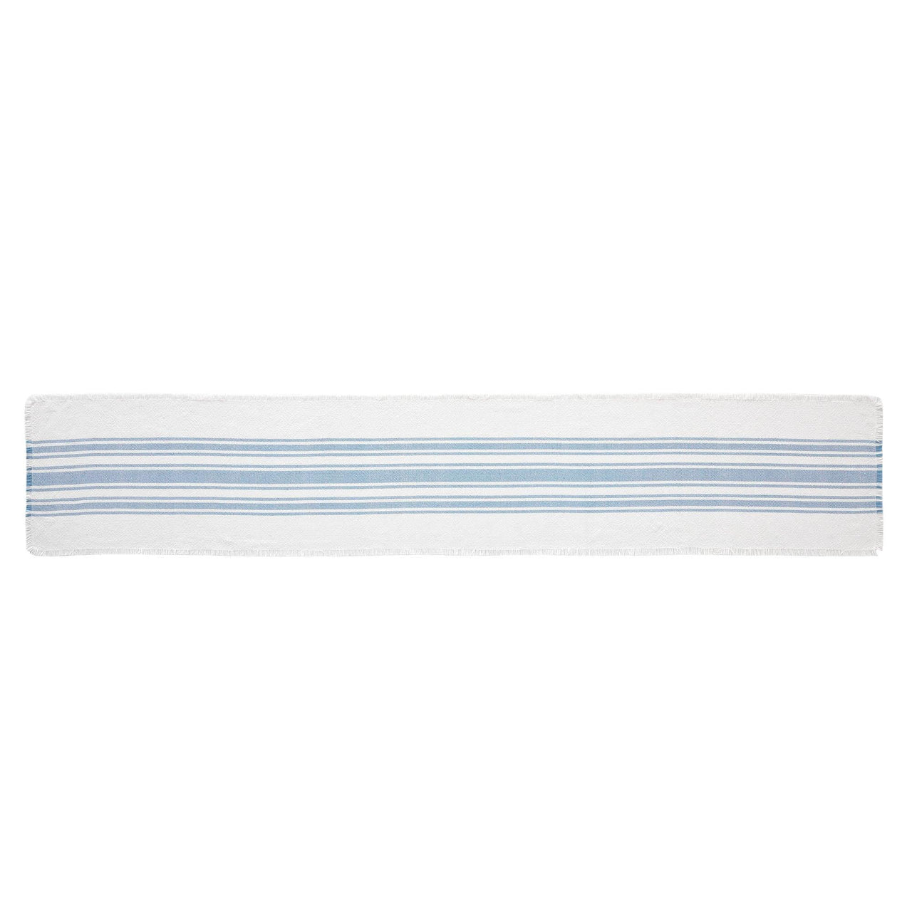 Antique White Stripe Blue Indoor/Outdoor Table Runner 12x72 VHC Brands VHC Brands - The Fox Decor