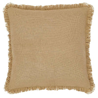 Thumbnail for Burlap Natural Fabric Euro Sham w/ Fringed Ruffle 26x26 VHC Brands - The Fox Decor