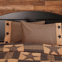 Thumbnail for Teton Star Standard Pillow Case Applique Star Border Set of 2 21x30