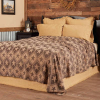 Thumbnail for Jefferson Star King Chenille Woven Coverlet 114x103 VHC Brands
