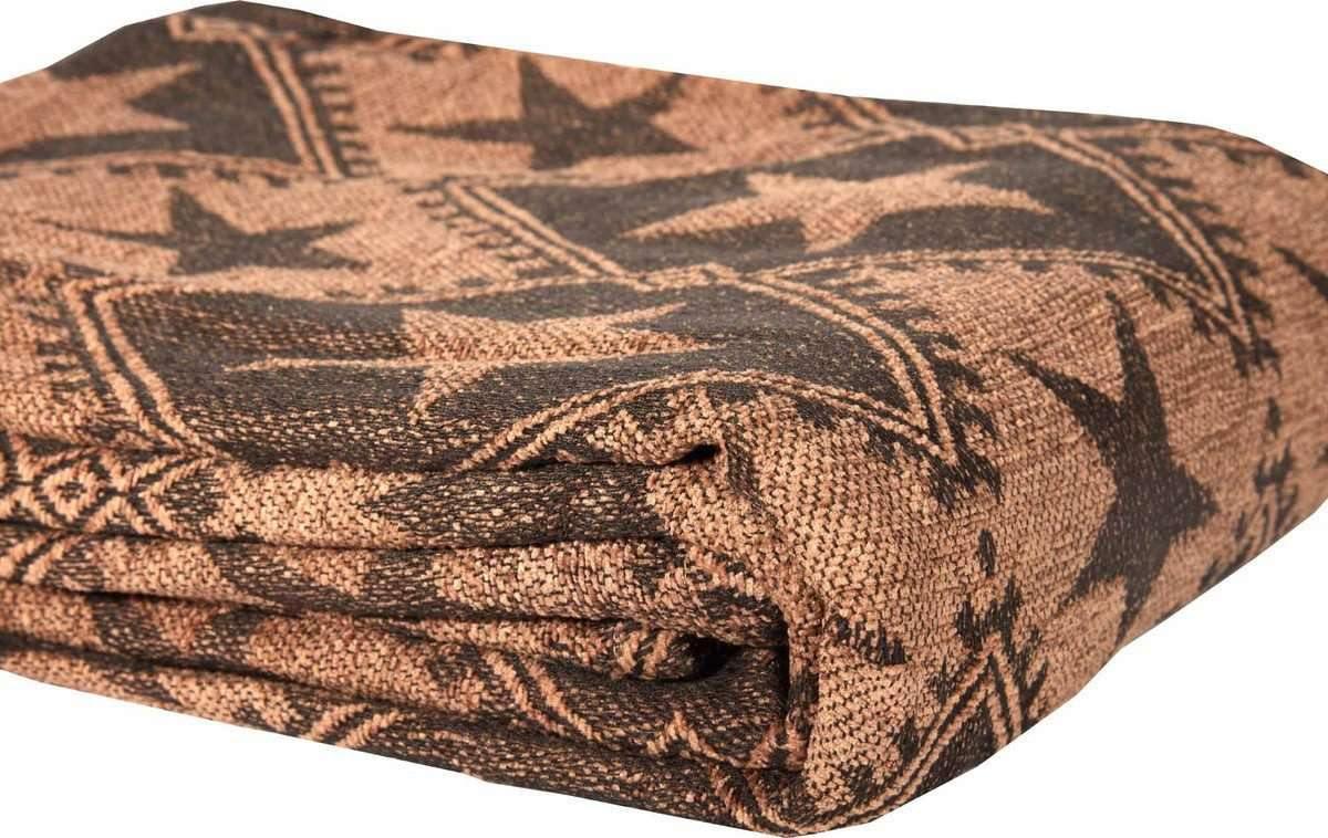 Jefferson Star King Chenille Woven Coverlet 114x103 VHC Brands folded