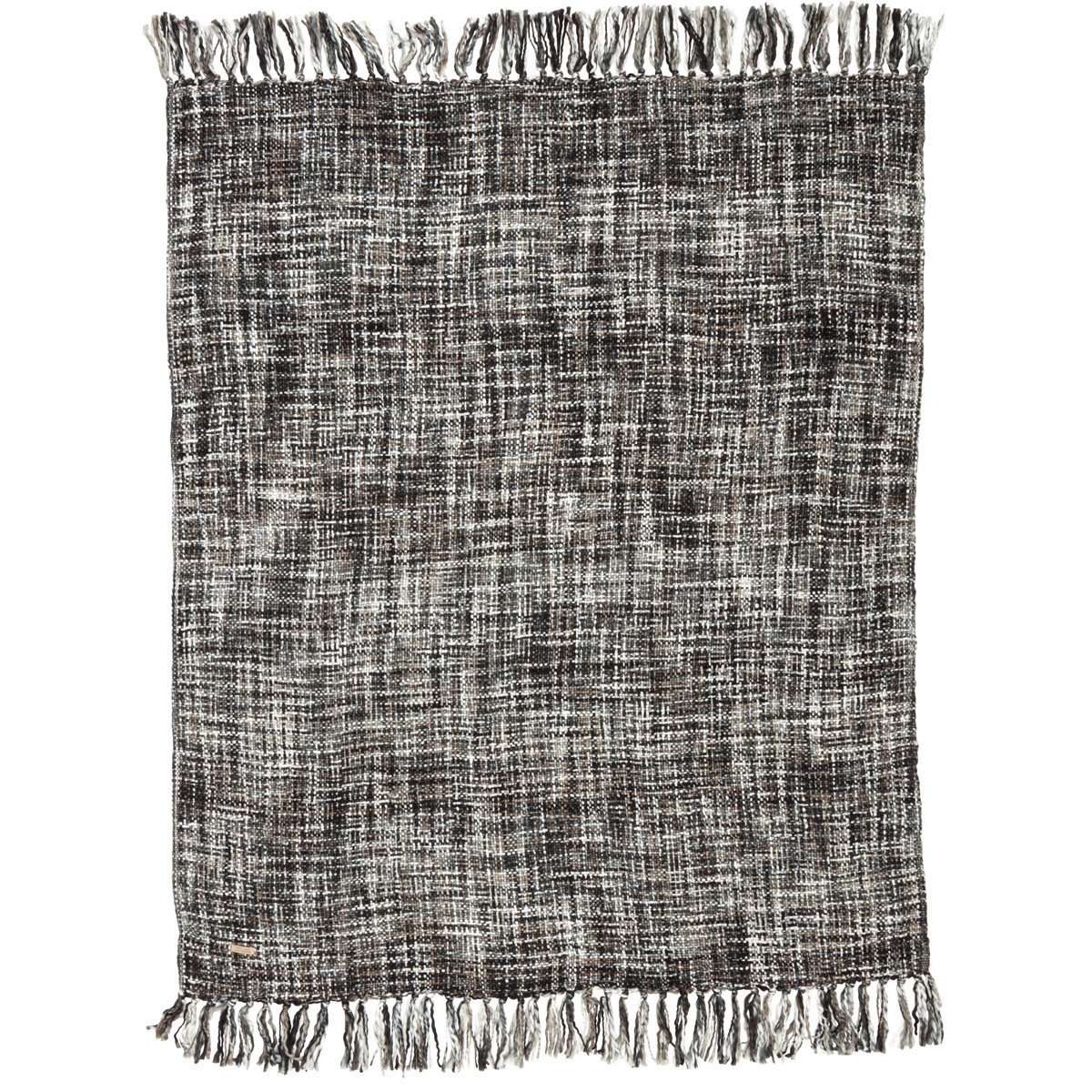 Peppermill Acrylic Woven Throw 60" x 50" Black, Grey VHC Brands - The Fox Decor