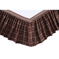 Abilene Star Bed Skirts Burgundy, Tan, Dark Brown VHC Brands - The Fox Decor