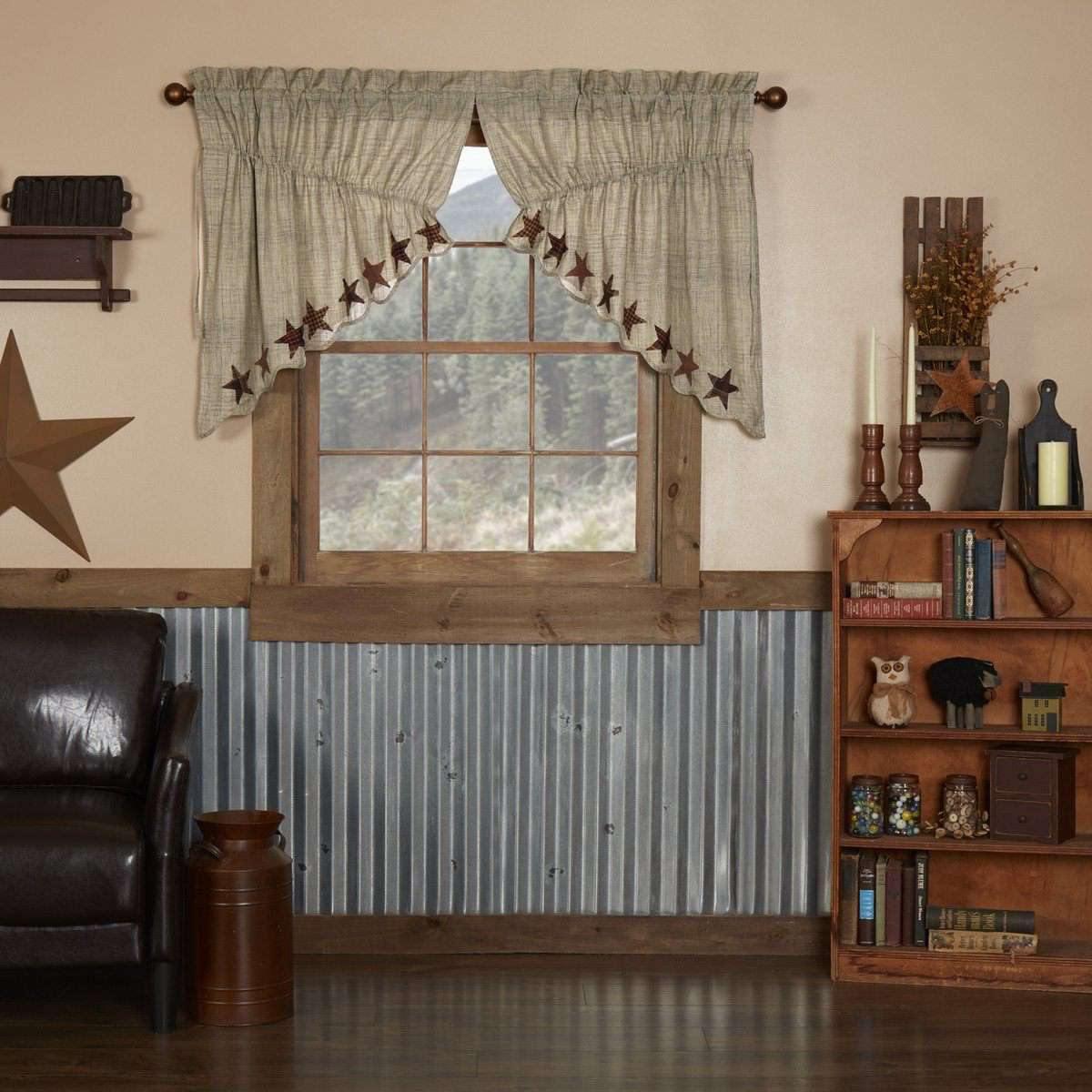 Abilene Star Prairie Swag Curtain Set of 2 36x36x18 VHC Brands - The Fox Decor