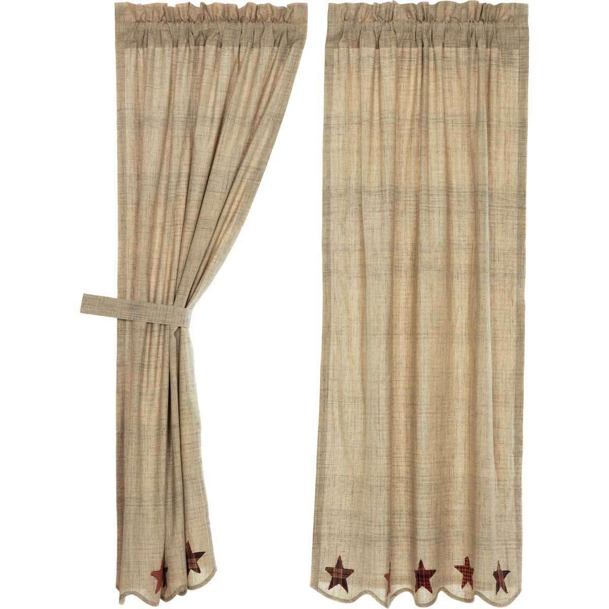 Abilene Star Short Panel Curtain Set of 2 63x36 - The Fox Decor