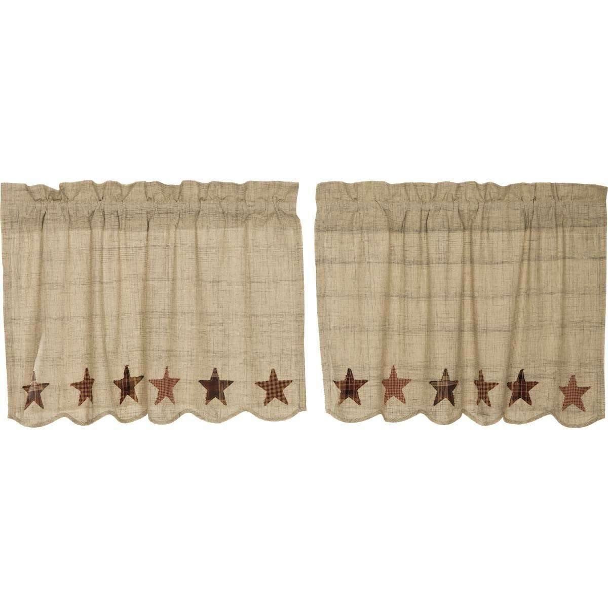 Abilene Star Tier Curtain Set of 2 L24xW36 - The Fox Decor