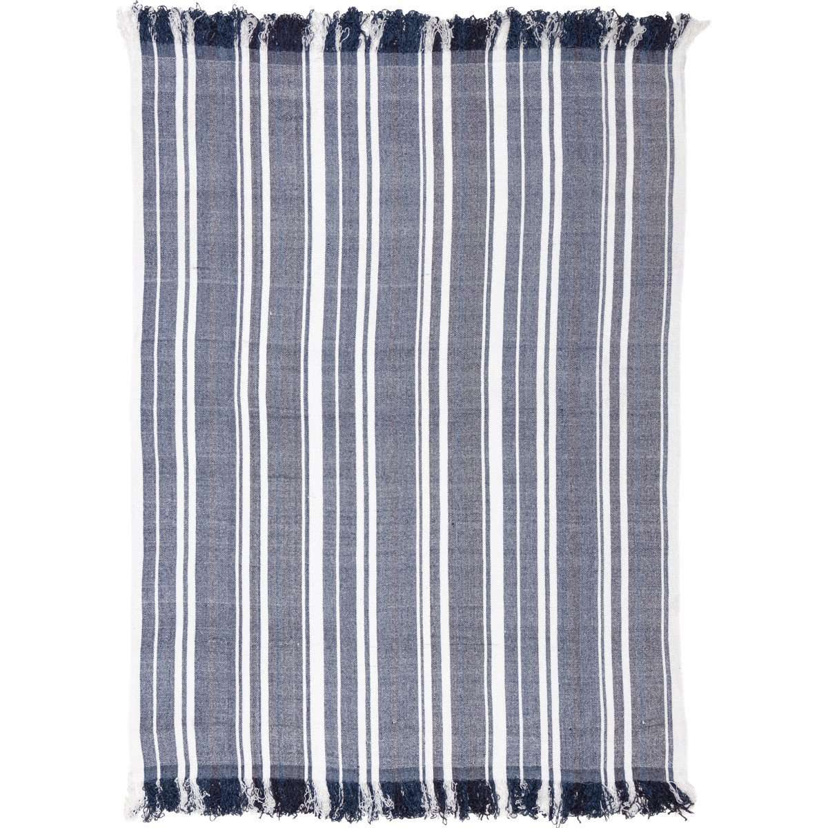Huron Chambray Stripe Chenille Throw 70" x 55" VHC Brands - The Fox Decor