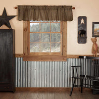 Thumbnail for Black Check Scalloped Valance Curtain 16x72 - The Fox Decor