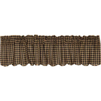 Thumbnail for Black Check Scalloped Valance Curtain 16x72 - The Fox Decor
