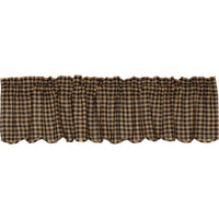 Thumbnail for Black Check Scalloped Valance Curtain 16x72 - The Fox Decor