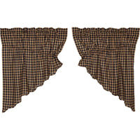 Thumbnail for Navy Check Scalloped Prairie Swag Curtain Set of 2 36x36x18 VHC Brands online