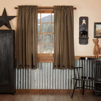Thumbnail for Black Star Scalloped Short Panel Country Curtain Set of 2 63x36 VHC Brands - The Fox Decor