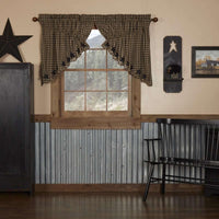 Thumbnail for Black Star Scalloped Prairie Swag Curtain Set of 2 36x36x18 VHC Brands - The Fox Decor