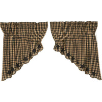 Thumbnail for Black Star Scalloped Prairie Swag Curtain Set of 2 36x36x18 VHC Brands - The Fox Decor