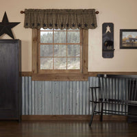 Thumbnail for Black Star Scalloped Valance 16x72