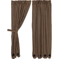 Navy Star Scalloped Short Panel Curtain Set of 2 63x36 - The Fox Decor