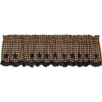 Thumbnail for Navy Star Scalloped Layered Valance Curtain 16x72 - The Fox Decor