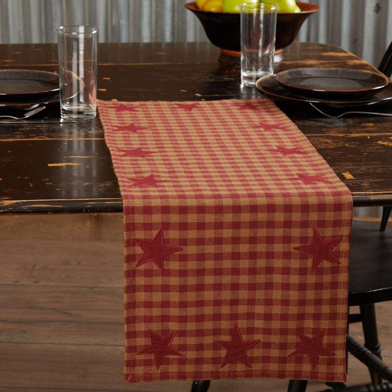 Burgundy Star Runner Woven 13x36 VHC Brands - The Fox Decor