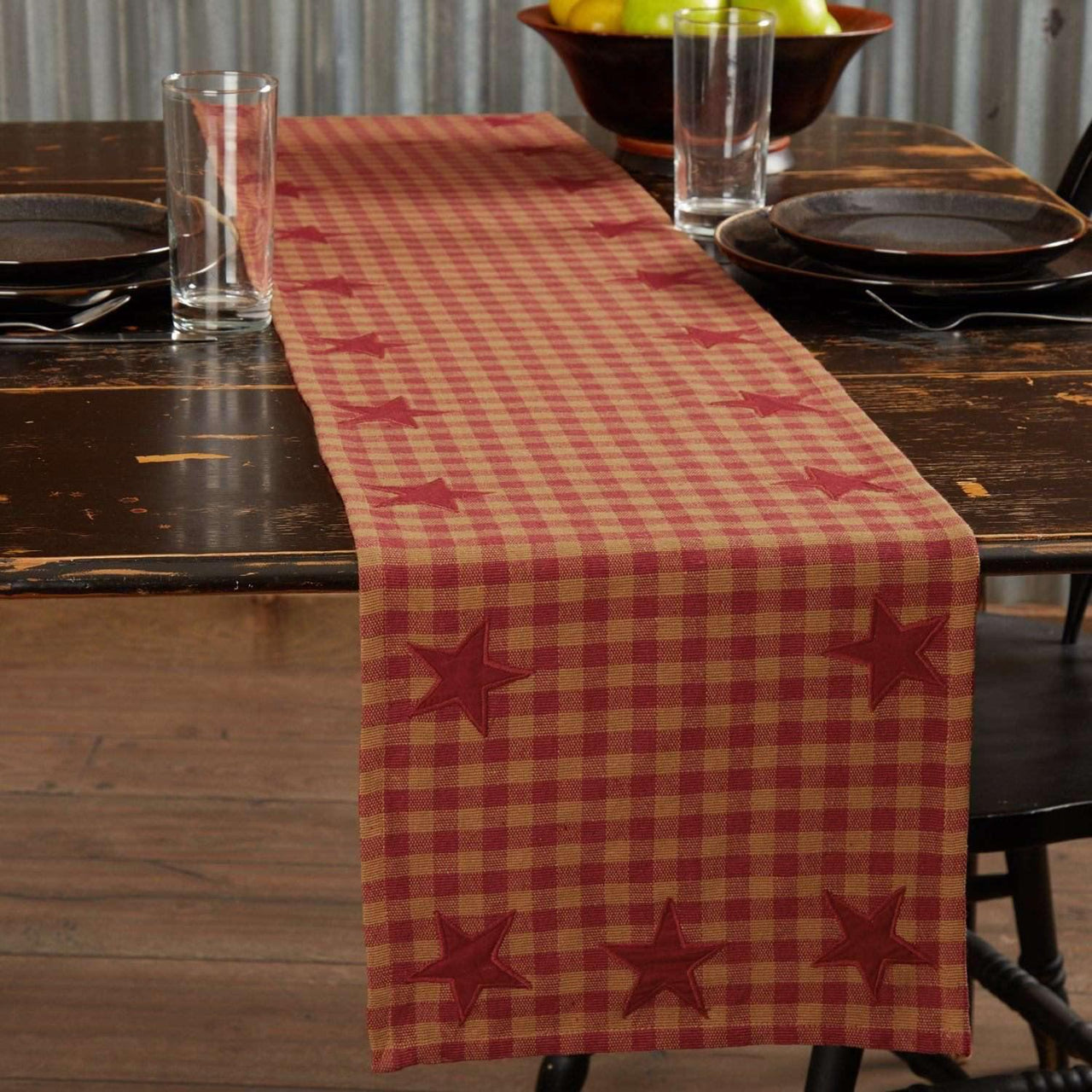 Burgundy Star Runner Woven 13x72 VHC Brands - The Fox Decor