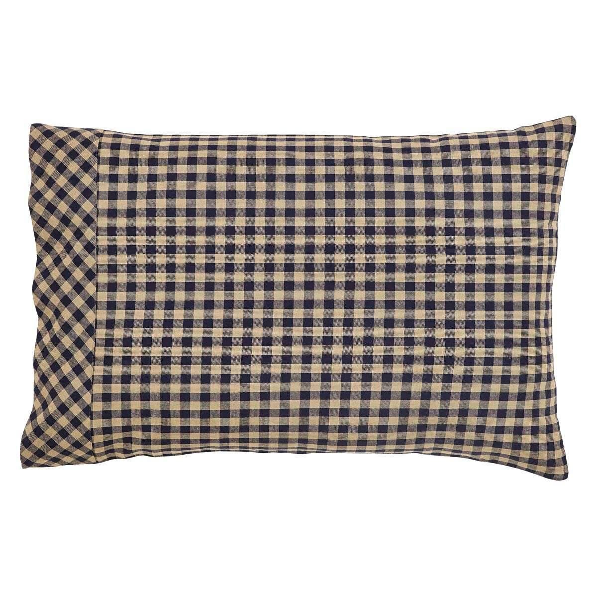 Navy Check Standard Pillow Case Set of 2 21x30 VHC Brands - The Fox Decor