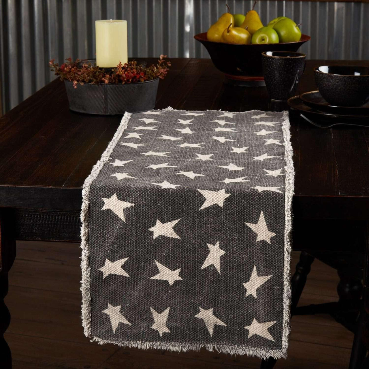 Black Primitive Star Runner 13x36 VHC Brands - The Fox Decor