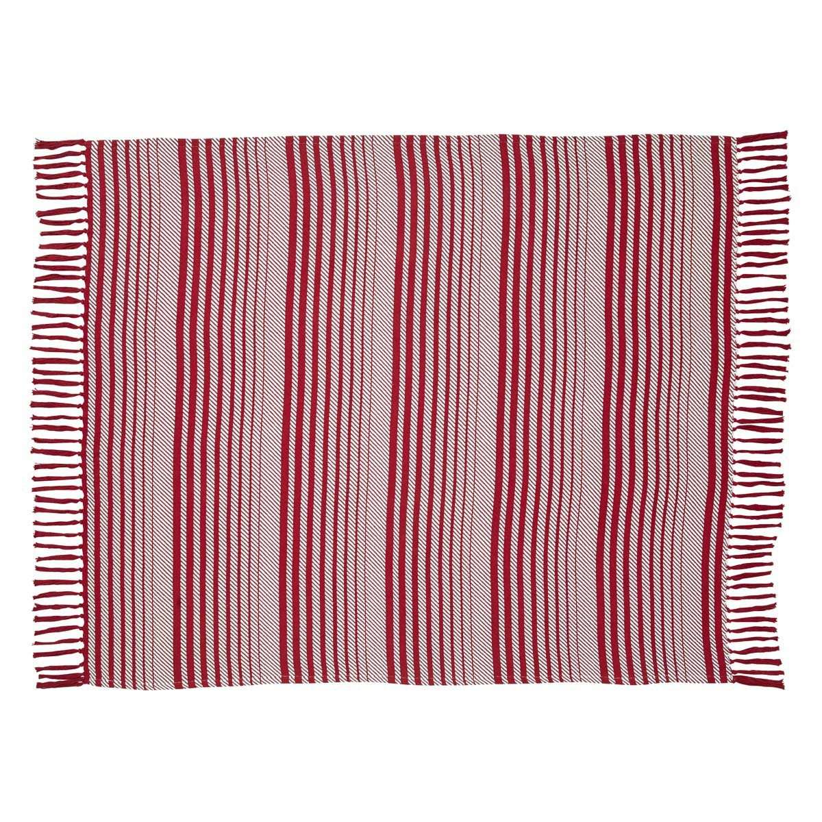 Whimsical Candy Cane Stripe Woven Throw 60" x 50" VHC Brands - The Fox Decor