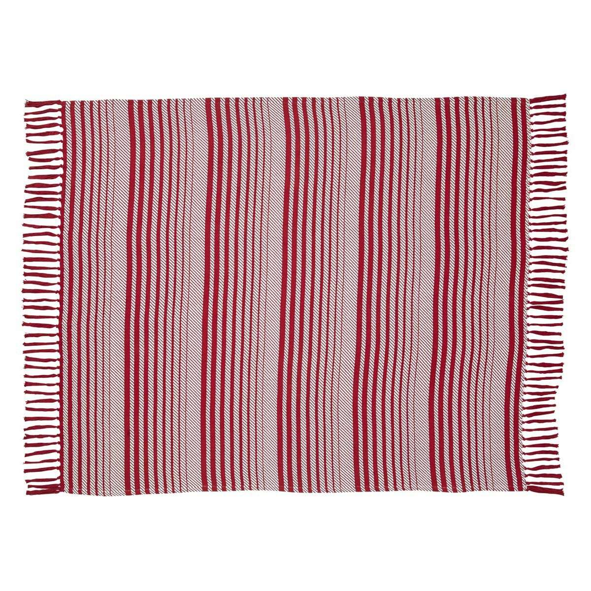 Whimsical Candy Cane Stripe Woven Throw 60" x 50" VHC Brands - The Fox Decor