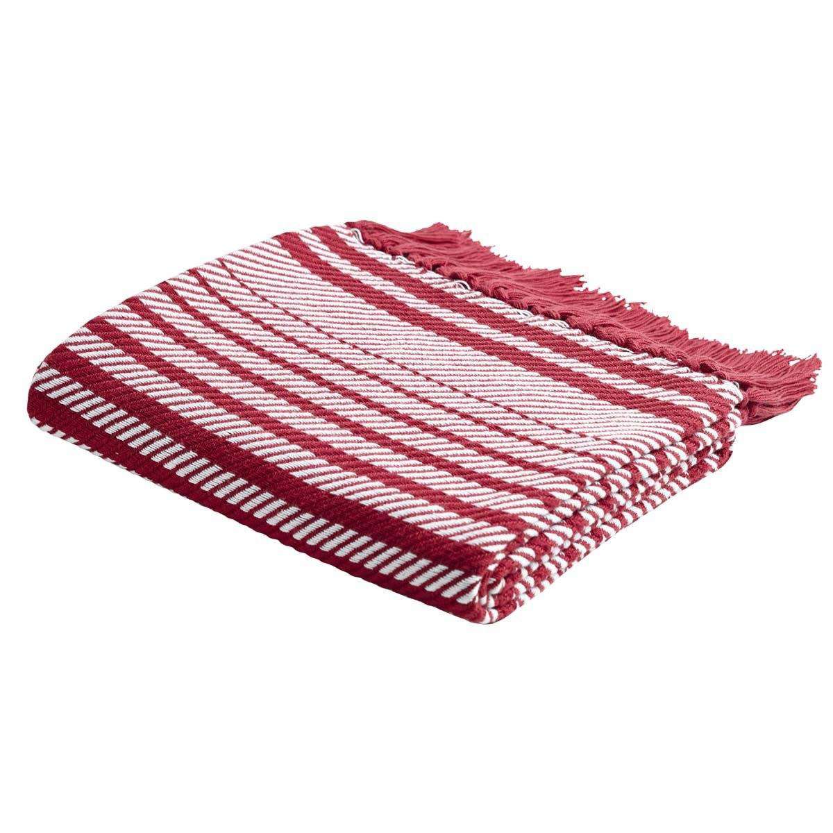 Whimsical Candy Cane Stripe Woven Throw 60" x 50" VHC Brands - The Fox Decor