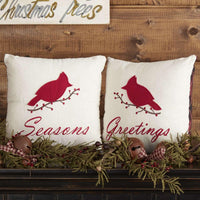 Seasons Greetings Pillow Set of 2 10x10 - The Fox Decor