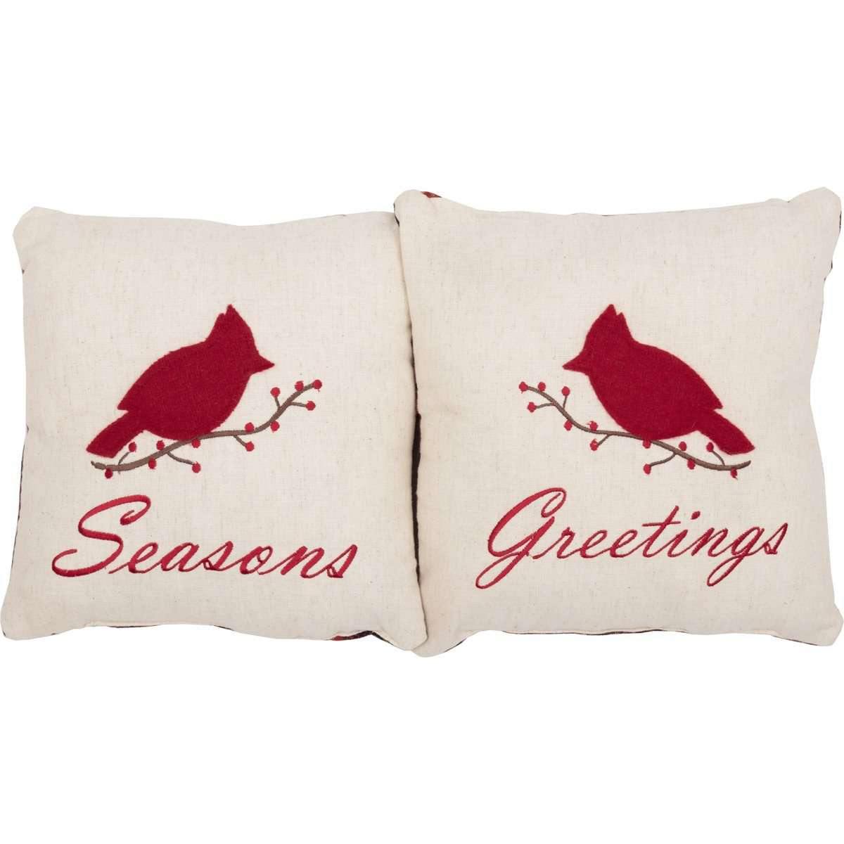 Seasons Greetings Pillow Set of 2 10x10 - The Fox Decor