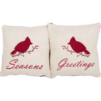 Thumbnail for Seasons Greetings Pillow Set of 2 10x10 - The Fox Decor