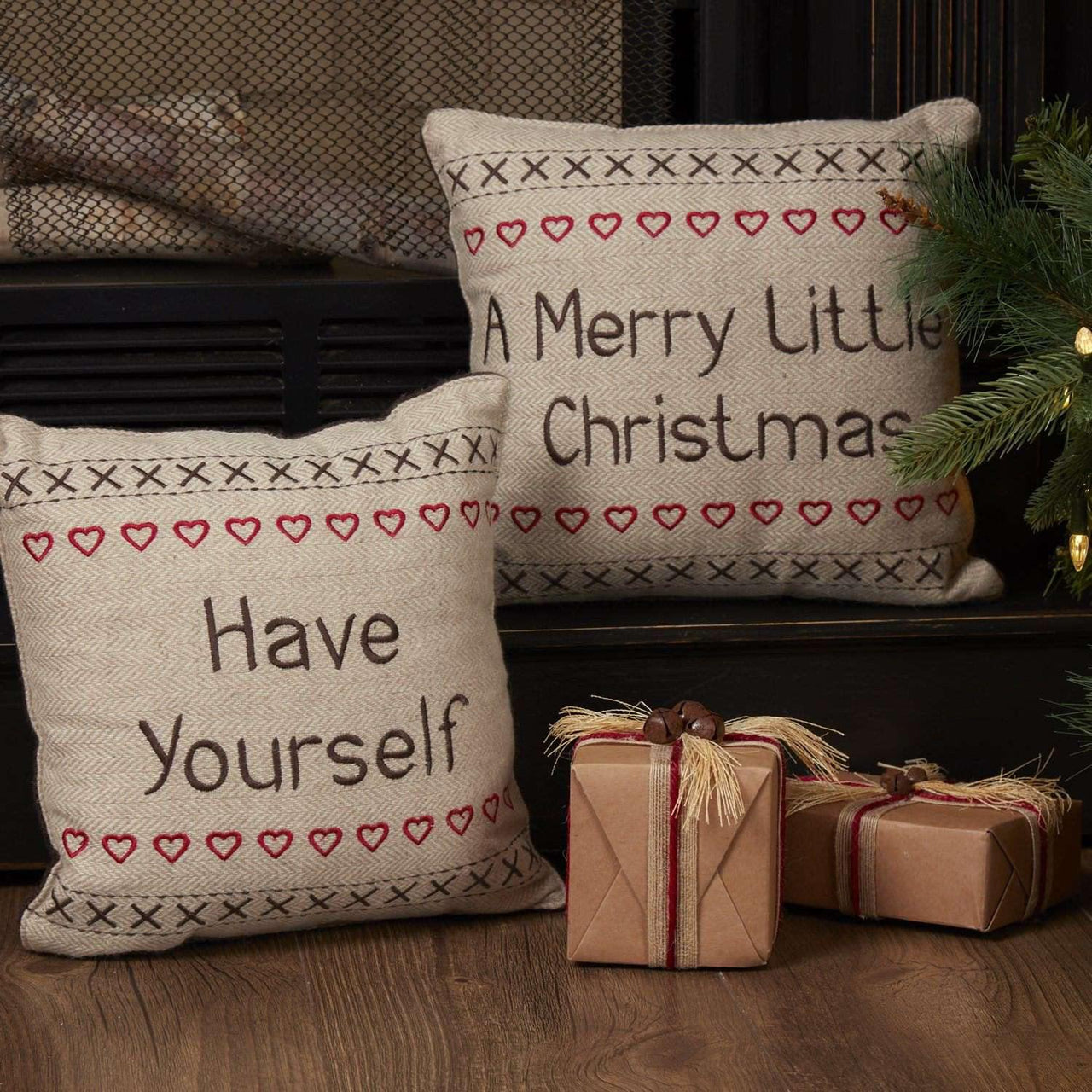 Merry Little Christmas Pillow Have Yourself A Set of 2 12x12