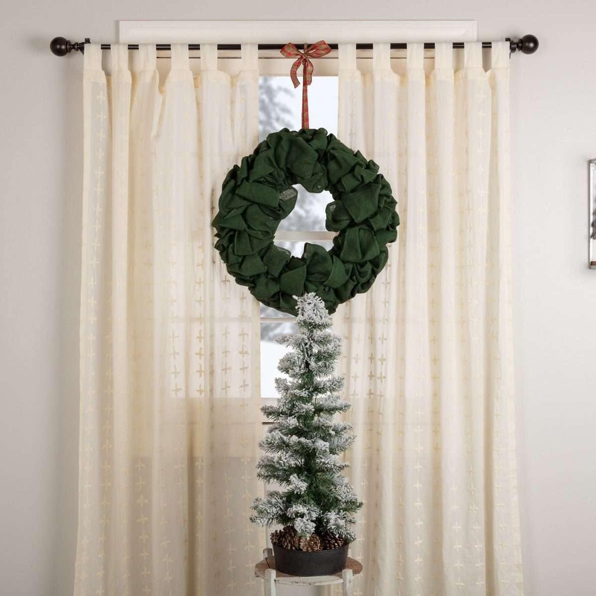 Green Burlap Wreath 20" - The Fox Decor