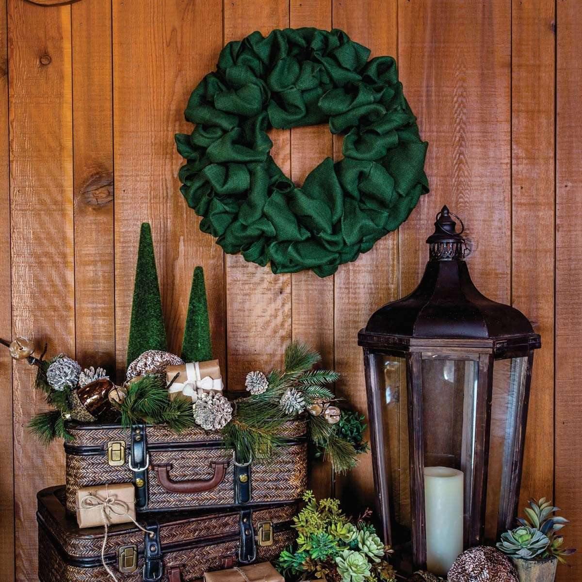 Green Burlap Wreath 20" - The Fox Decor