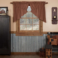 Thumbnail for Patriotic Patch Plaid Prairie Swag Curtain Set of 2 36x36x18 VHC Brands - The Fox Decor