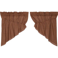 Thumbnail for Patriotic Patch Plaid Prairie Swag Curtain Set of 2 36x36x18 VHC Brands - The Fox Decor