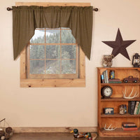 Thumbnail for Tea Cabin Green Plaid Swag Set of 2 36x36x16