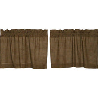 Thumbnail for Tea Cabin Green Plaid Tier Curtain Set of 2 L24xW36 - The Fox Decor
