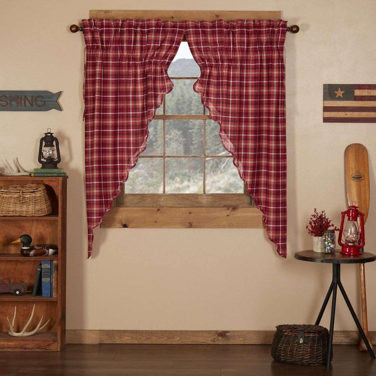 Braxton Scalloped Prairie Short Panel Curtain Set of 2 63x36x18 VHC Brands - The Fox Decor